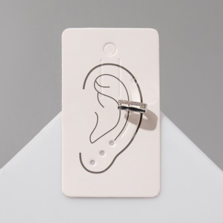 Earring "Kaff" Black and white lines, black and white color in silver-6