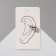 Earring "Kaff" Black and white lines, black and white color in silver