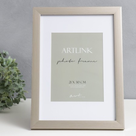 Photo frame Plastic "Gloria" 21x30 cm, with a pass, silver