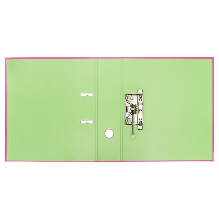 A4, 75 mm, Lamark, PVC, double-sided coating, metal edging, pocket for a spine, collected, pink/green-5