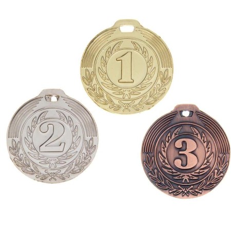 Prize medal 021, D = 4 cm. 2 place. Color: Silver. Without a tape-1