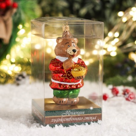 Christmas decoration "Bear with honey" 12 cm, mix-6