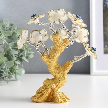 Souvenir from the evil eye "Blooming tree" gold, white 13x5x18 cm-2