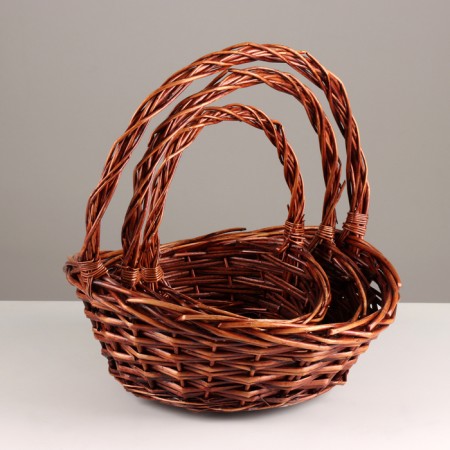 A set of baskets of 3 pcs, 37x34x14.5/12xh34 cm, brown, willow-1