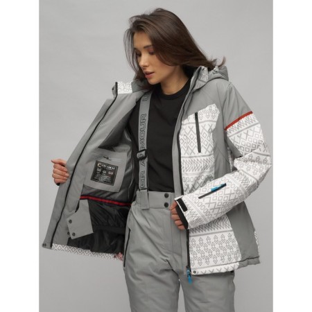 Ski jacket female winter, size 58, white color-10