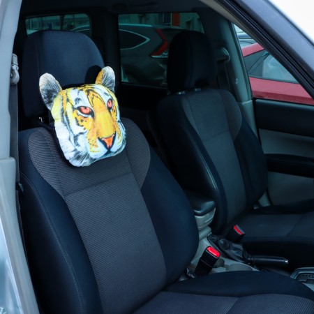 Pillow on the headrest Matech Animals Line, Tiger, 30 x 25 x 10 cm, orange, black