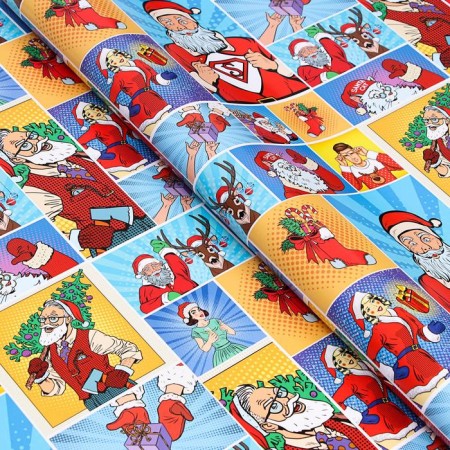 Glossy packaging paper "Pop-Art Superheroes", 70 x 100 cm-1