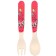 A set of children's bamboo dishes, 3 objects: plate, fork, spoon "Pinky Pie", My Little Pony