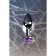 Anal plug with the Toyfa Metal rhinestone, silver, amethyst, 8 cm, d = 3.4 cm