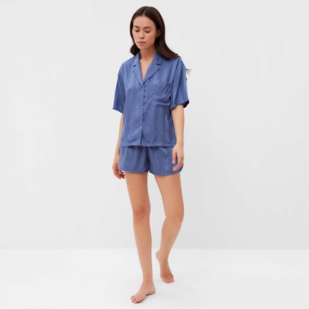 Female pajamas (shirt and shorts) KAFTAN "strip" size 40-42, blue-1