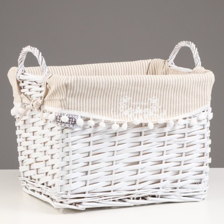 High -high shelling basket with handles "bell", 36x26x26 cm, white