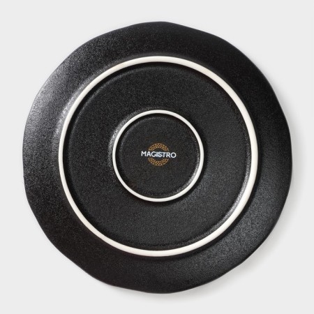 Porcelain dish for feeding magistro pietra lunare, d = 16 cm, black color-3