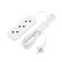 Extension cord 3 nests, 7m, 2x0.75mm², b/s, white rexant