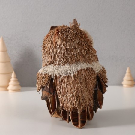 Decor "Owl with a bump and a spruce twig on the chest" 17.5x11.5x12 cm-2