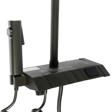 The shower system Zein Z3896, the upper and hand watering can, PVC hose, temperature screen, graphite-11