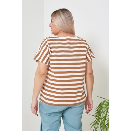 Female T -shirt, size 56, brown color-4