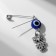 Bulad-reinforcing “Protection against ill-wishers”, Eagle, 2.2 cm, white-blue color in silver