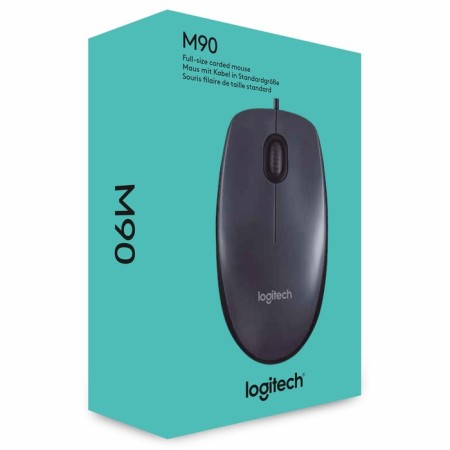 Logitech M90 mouse, wired, optical, 1000 dpi, gray-5
