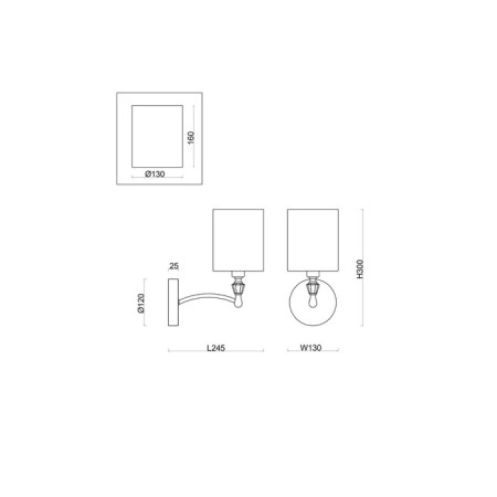 Wall lamp 40W, 1HE14, 30x13 cm, nickel-1