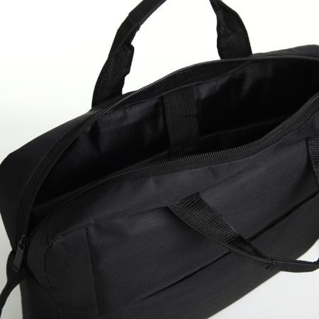 Laptop bag with a zipper, outer pocket, black color-3