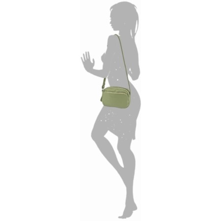 Female bag, artificial leather, green 20x7x14 cm-1