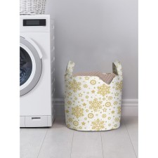 Корзина для хранения вещей «Золотые снежинки», размер 35х35 см