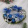 New Year's Wreath D-22 cm "Blue bows and balls"