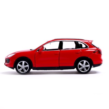 Metal machine Porsche Cayenne Turbo, 1:32, doors, inertia, red color open-1