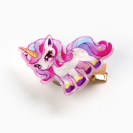 Hair hair clip luminous "unicorn", 4 x 3 cm-2