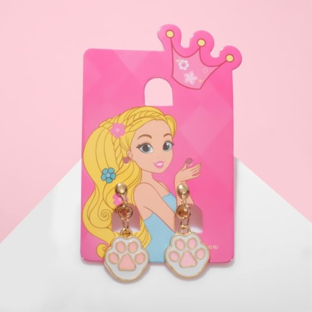 Clips children's "chosen" paws, white-pink color in gold-3