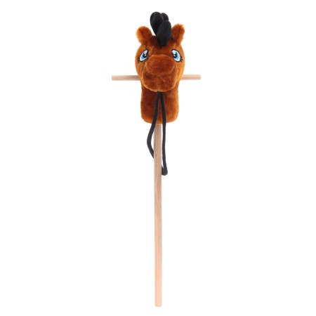 Soft toy "horse-horseman" on a stick, brown color-7