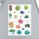 Tattoo on the body color "butterflies/succulents" MIX 24x14.5 cm