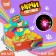 The ball is a children's rubber light "cat", Velcro, Mix colors, in showbox