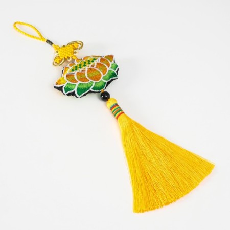 Suspension Textile "Lotus" yellow 2x10x29 cm-3
