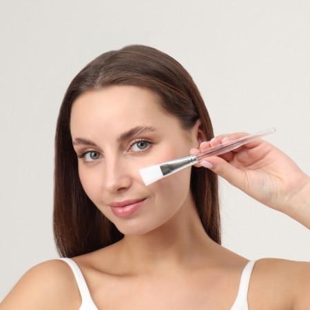 Mask brush, 17 (+/- 1) cm, transparent/white color-2