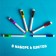 Water -based color marker, with a magnet, set of 6 pcs.