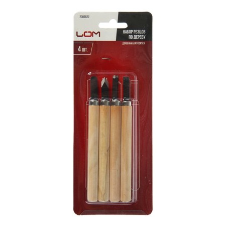 A set of wood cuts, wooden handle, 4 pcs.-2