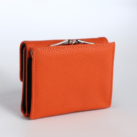 Women's wallet on the button, orange color-1
