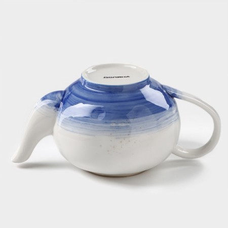 Kettle porcelain harness "Cosmos", 600 ml, blue color-6