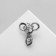 Brooch "Flower Waltz" mini, shape mix, white color in silver