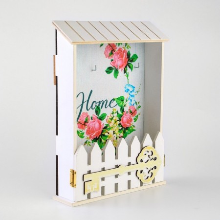 The key of the wall "Home", flowers, 22.5 x 30.5 x 5.7 cm.-6