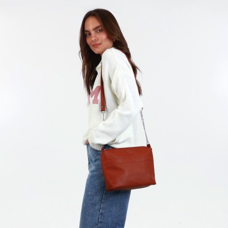 Bag Cross-Bodi with a zipper, the color is red-2