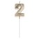 Candle in the cake on the skewer "Almaz", the number "2", champagne, 4.8x2.6 cm