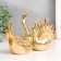Souvenir Ceramics "Two Swan - Love" Gold set 2 pcs 9.2x8.3 8x7.2x12.5 cm