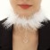 Choker "Lightness" with beads, white color, metal silver, 48 cm