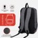 Set of School backpack from textiles on lightning, Fulldorn, 5 pockets, gray/orange color