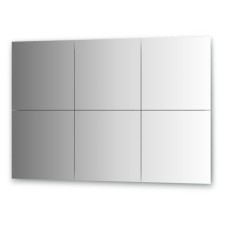 Mirror tiles with fake 10 mm, - set 6 pcs square 40 x 40 cm, silver EvoForm