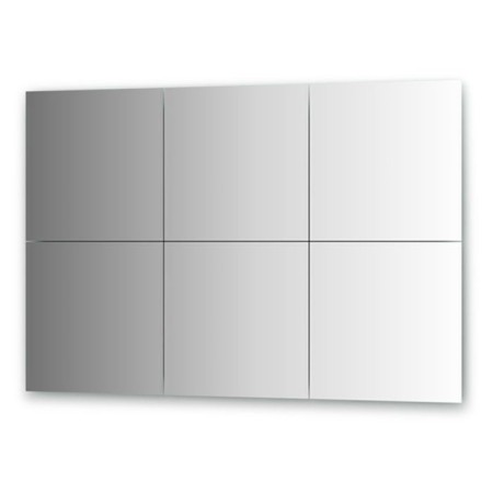 Mirror tiles with fake 10 mm, - set 6 pcs square 40 x 40 cm, silver EvoForm