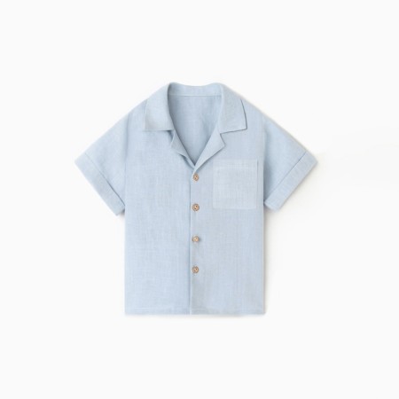 Shirt for a boy crumb I am Linen, p. 92-98, blue