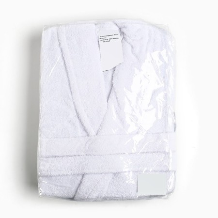 Terront Ethel bathrobe, male size 48-50 color white, 100% cotton, 320 g/m2-10